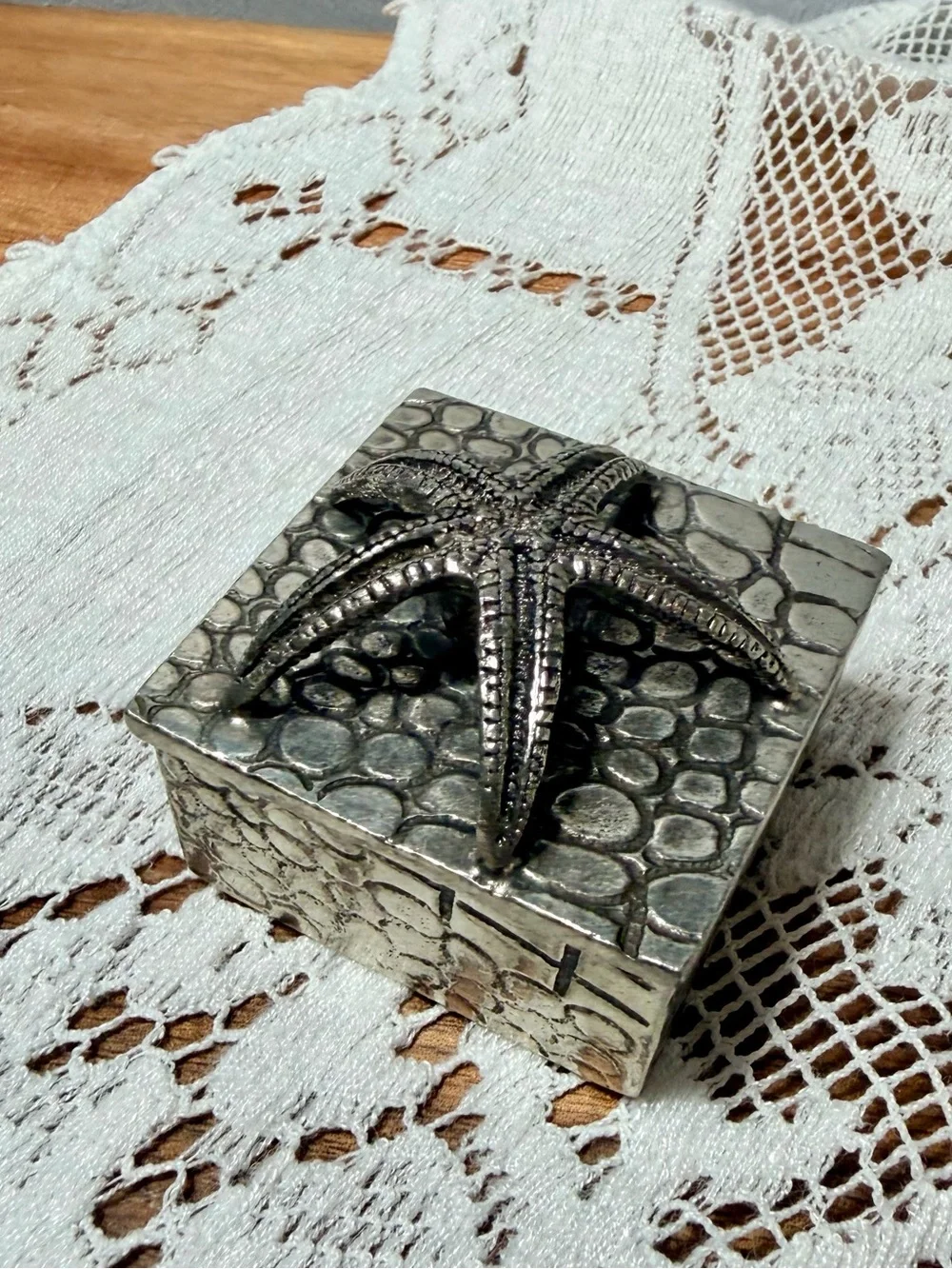 Vintage Signed Italian Artist Cipolla for Neiman Marcus Silver Starfish Trinket